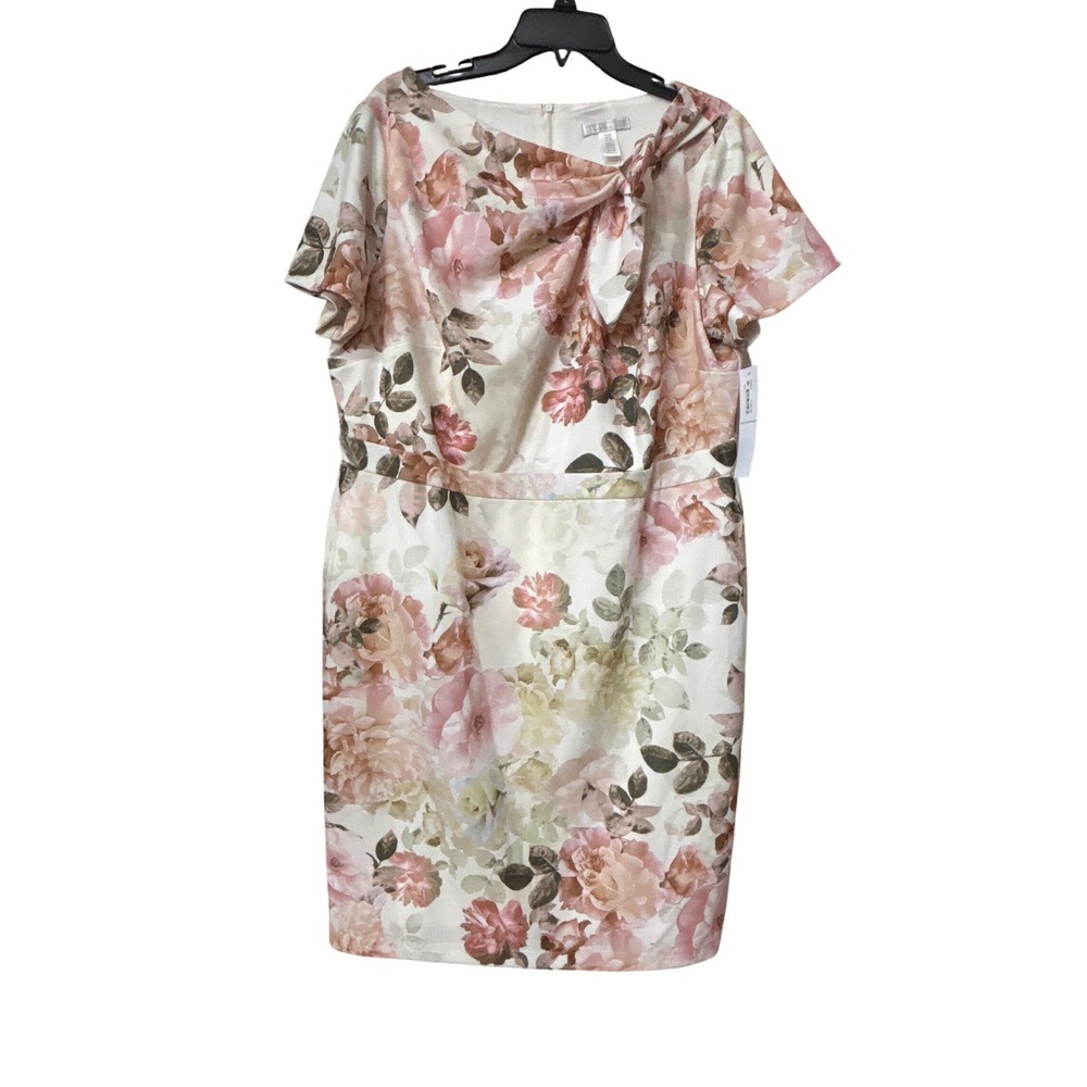 London Times Woman Floral Sheath Dress Ivy Blush Size 16W T7405W